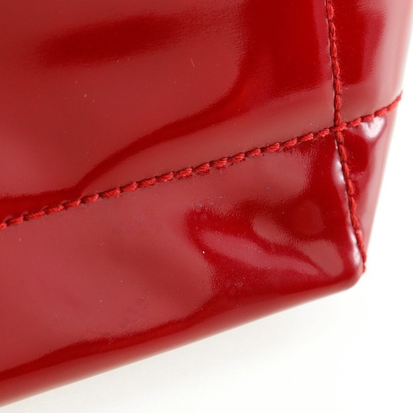 CHANEL Chain Bag Tote Coco Mark Red Shoulder Handbag - Picture 7 of 13